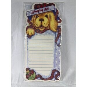 Vintage 2002 Martin Designs Golden Retriever Puppy Magnetic Shopping List Pad